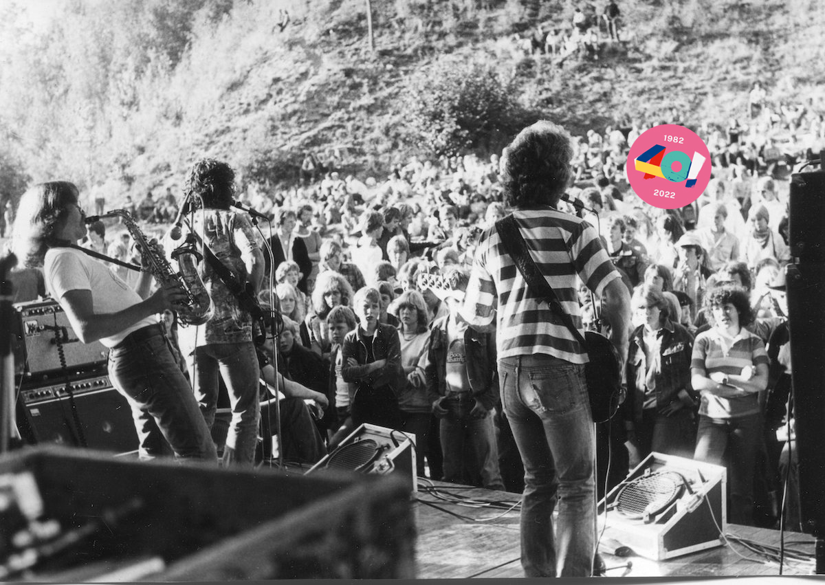Åge Aleksandersen og Sambandet på Glopperock 1980. Foto: Glopperock.
