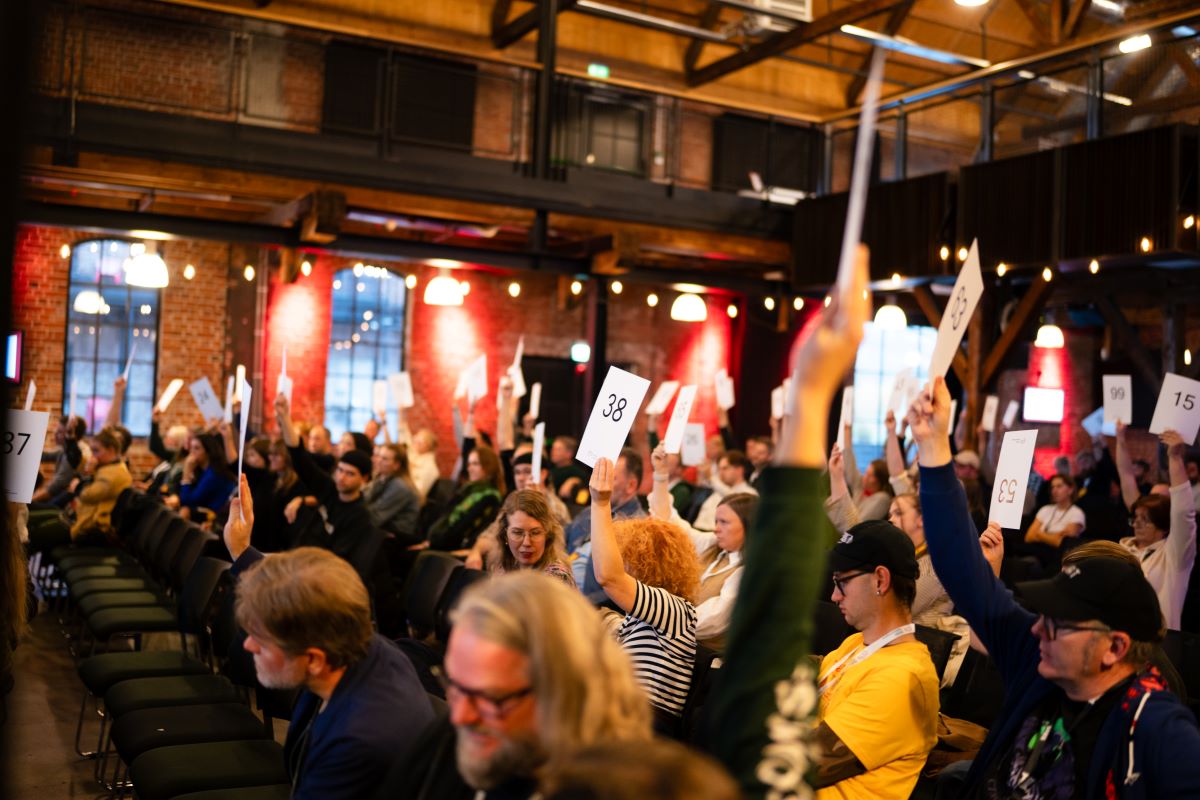Votering under Landsmøtet i Drammen 2025 Foto: Jane Lool